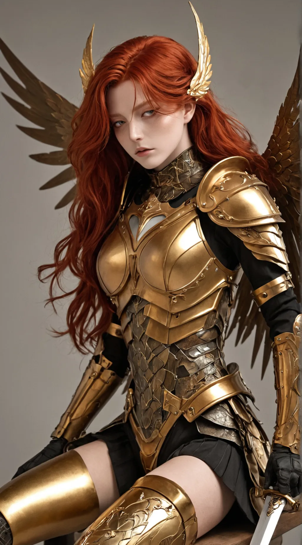 ai character: Melania Rot Goddes background
