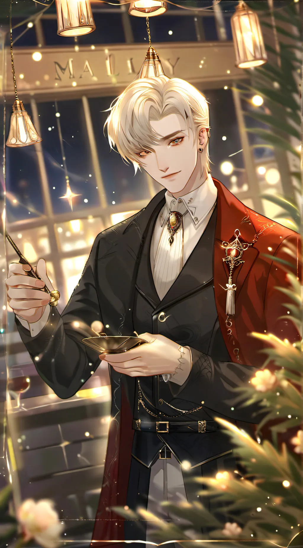ai character: draco malfoy  background