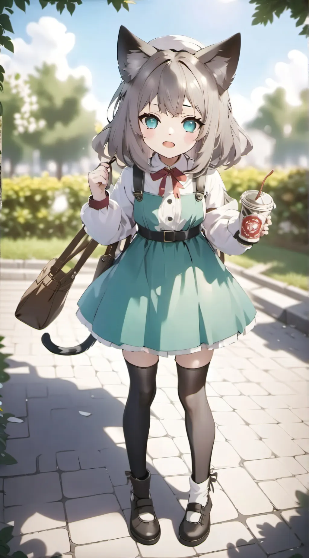 ai character: cat girl background