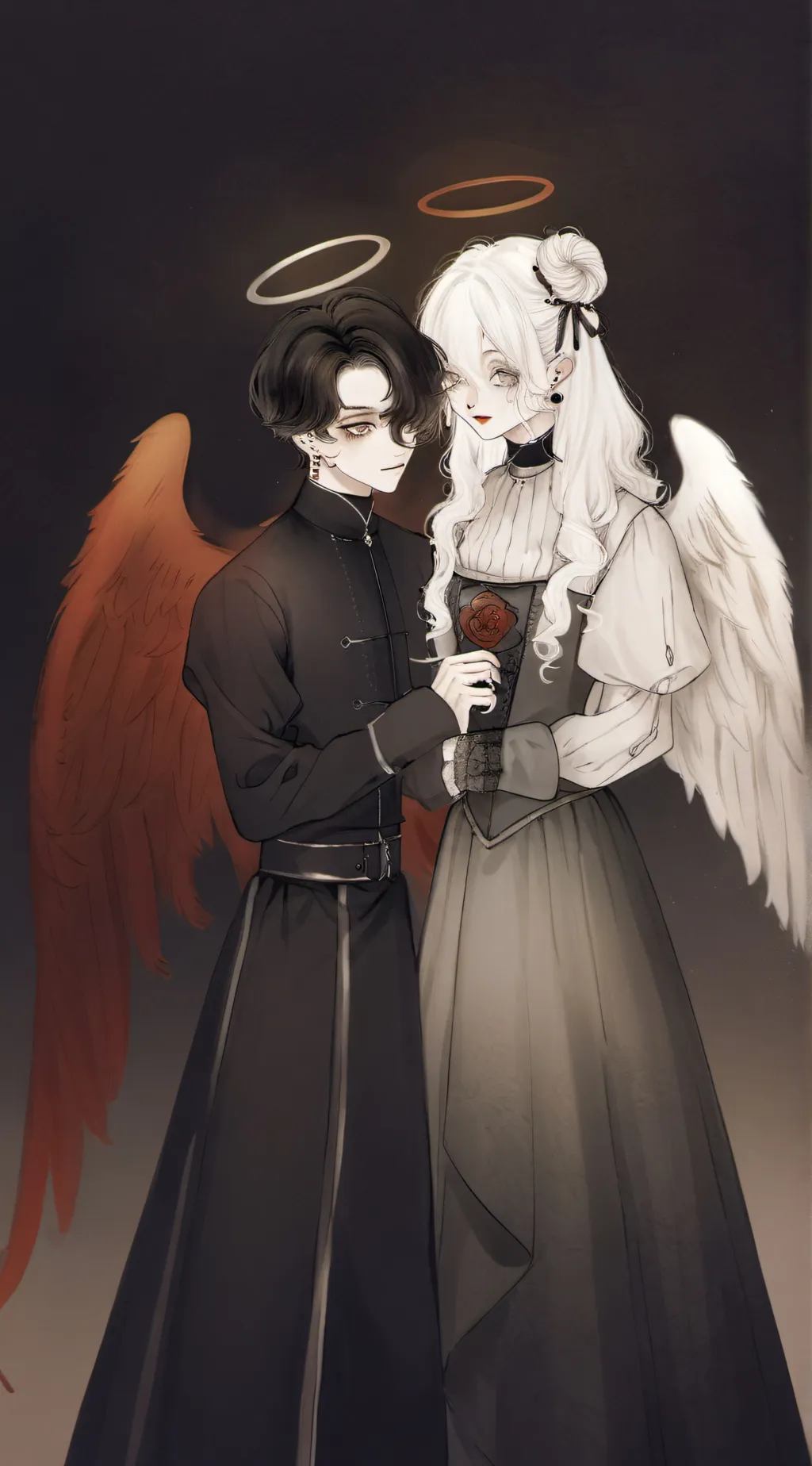 ai character: Devil vs Angels background