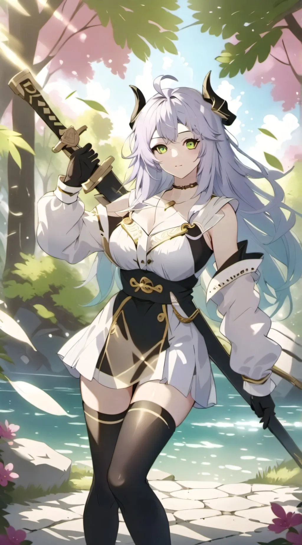 ai character: neon background