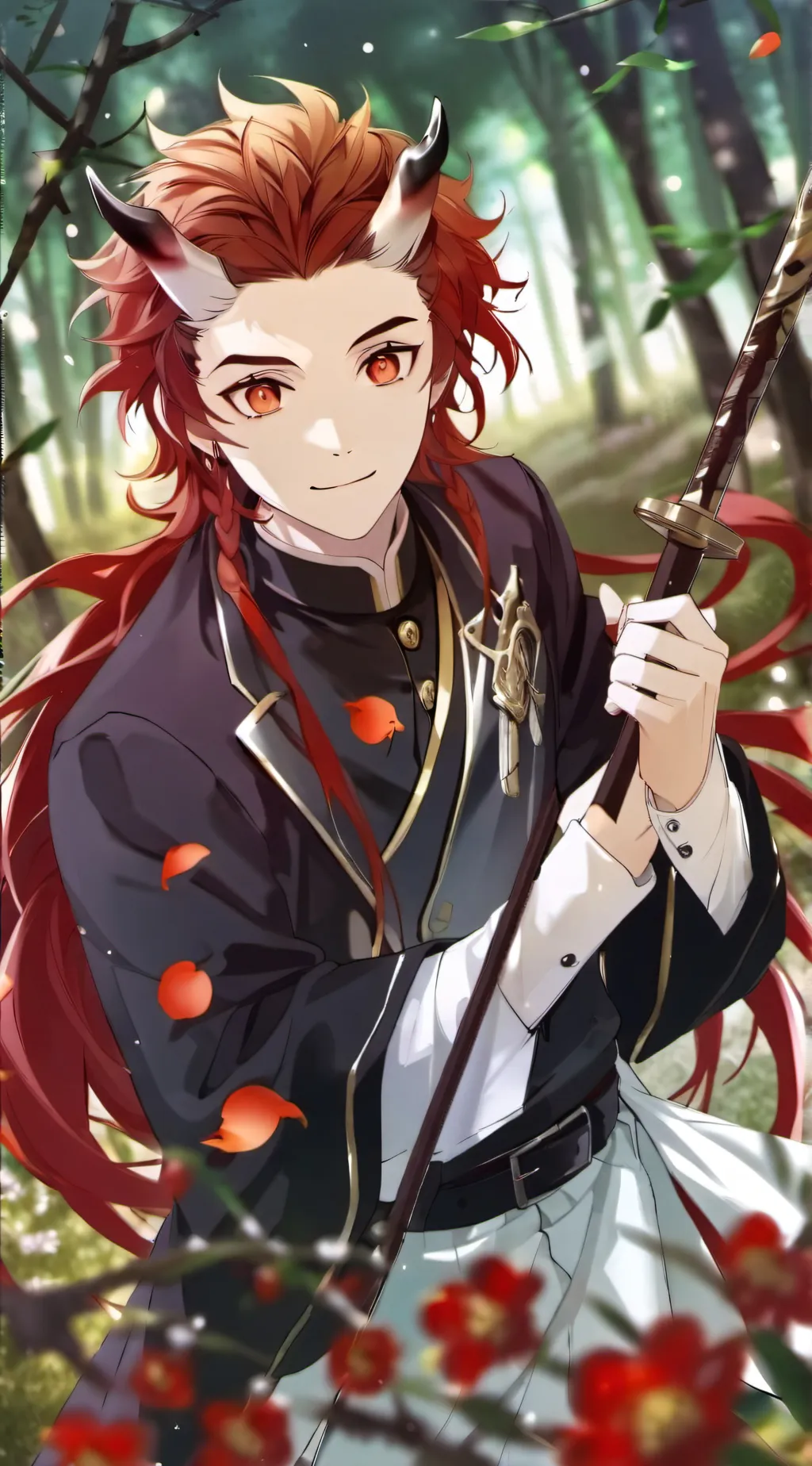 ai character: demon slayer  background