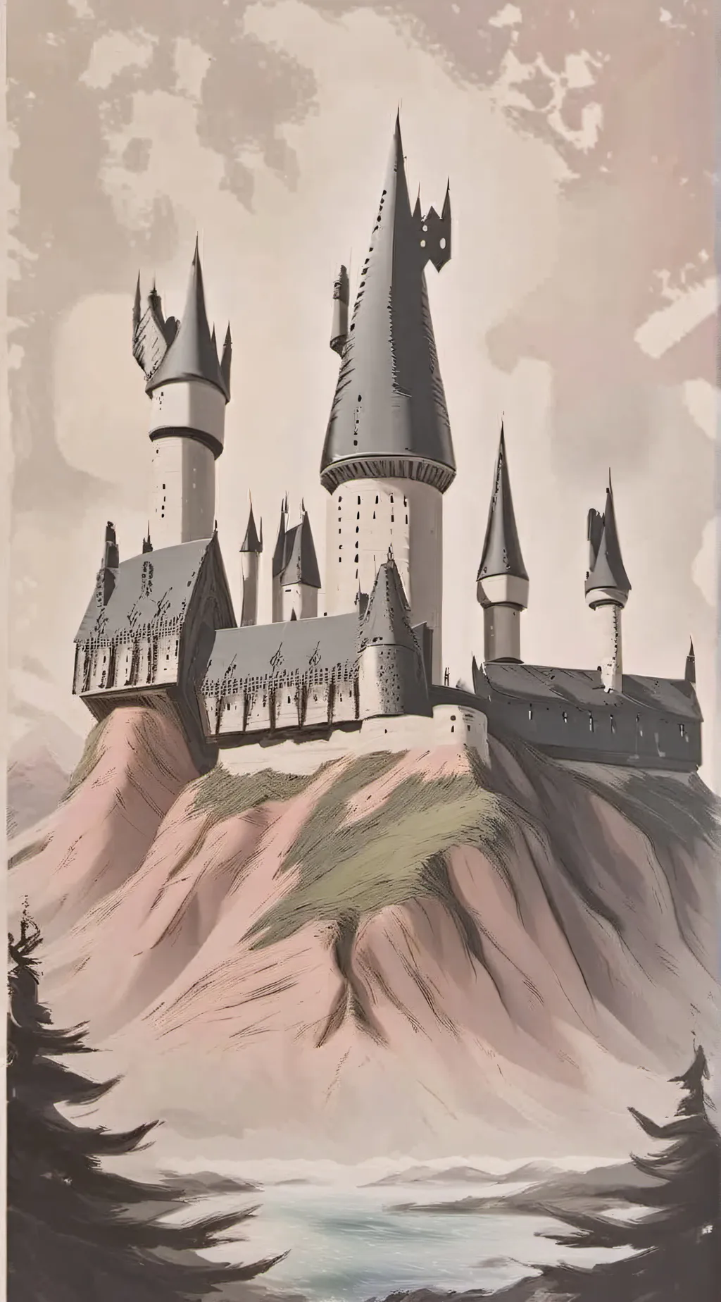 ai character: Hogwarts Halloween background