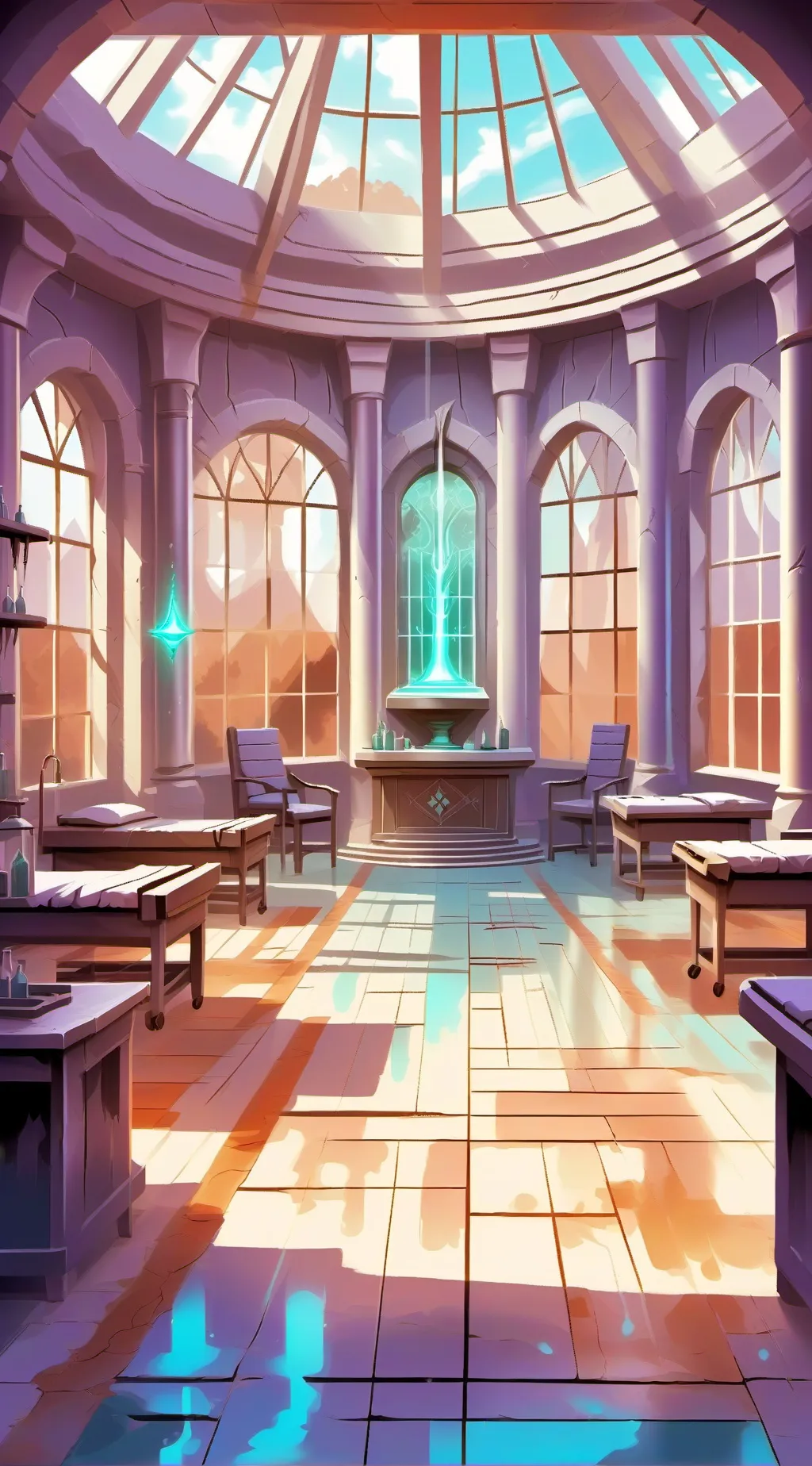 ai character: The sun’s healing background