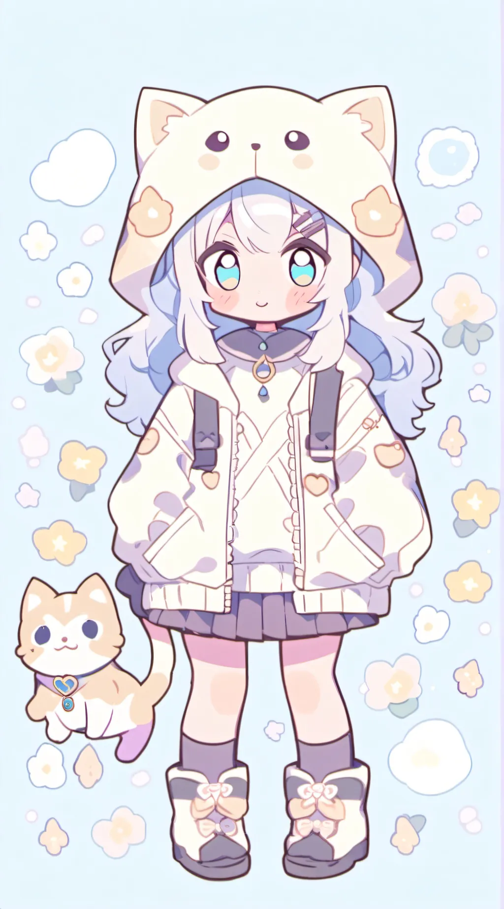 ai character: Smiling critters background