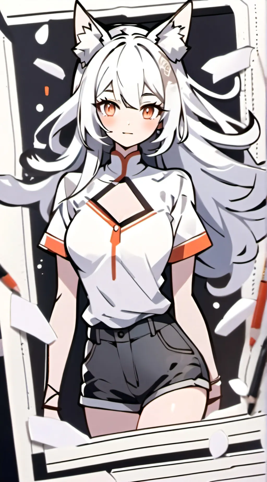 ai character: White Wolf hybrid  background