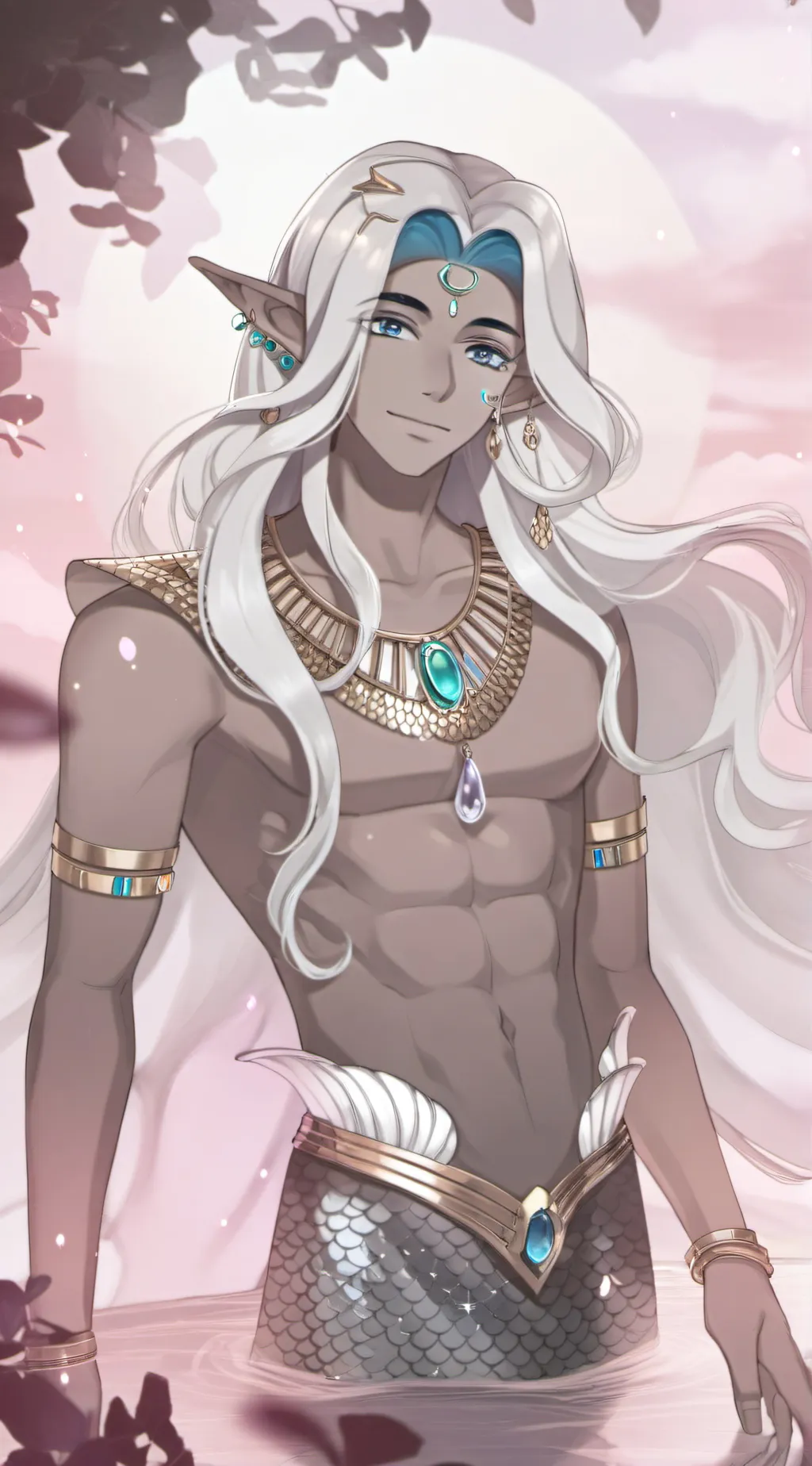 ai character: MHA merman  background