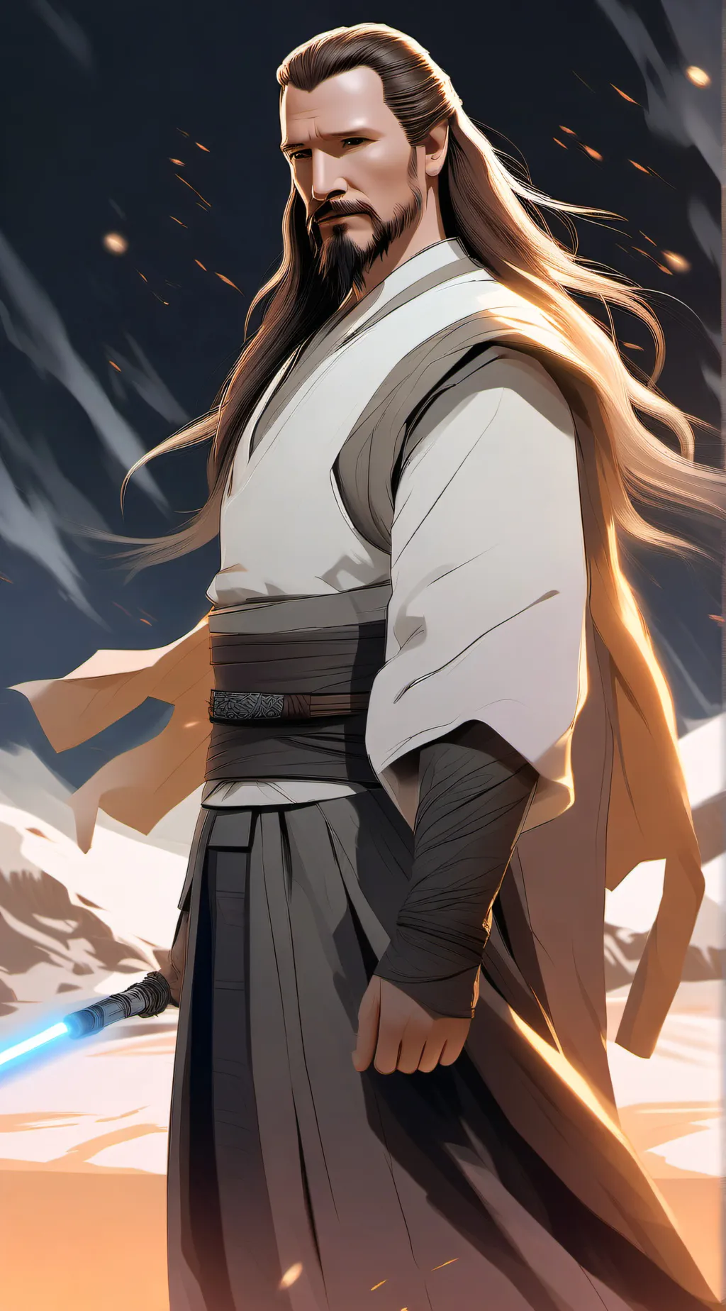 ai character: Qui-Gon Jinn  background