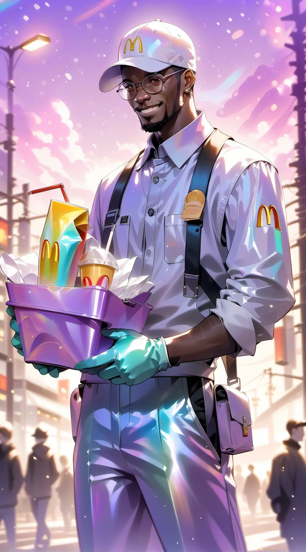 ai character: MC donalds  background