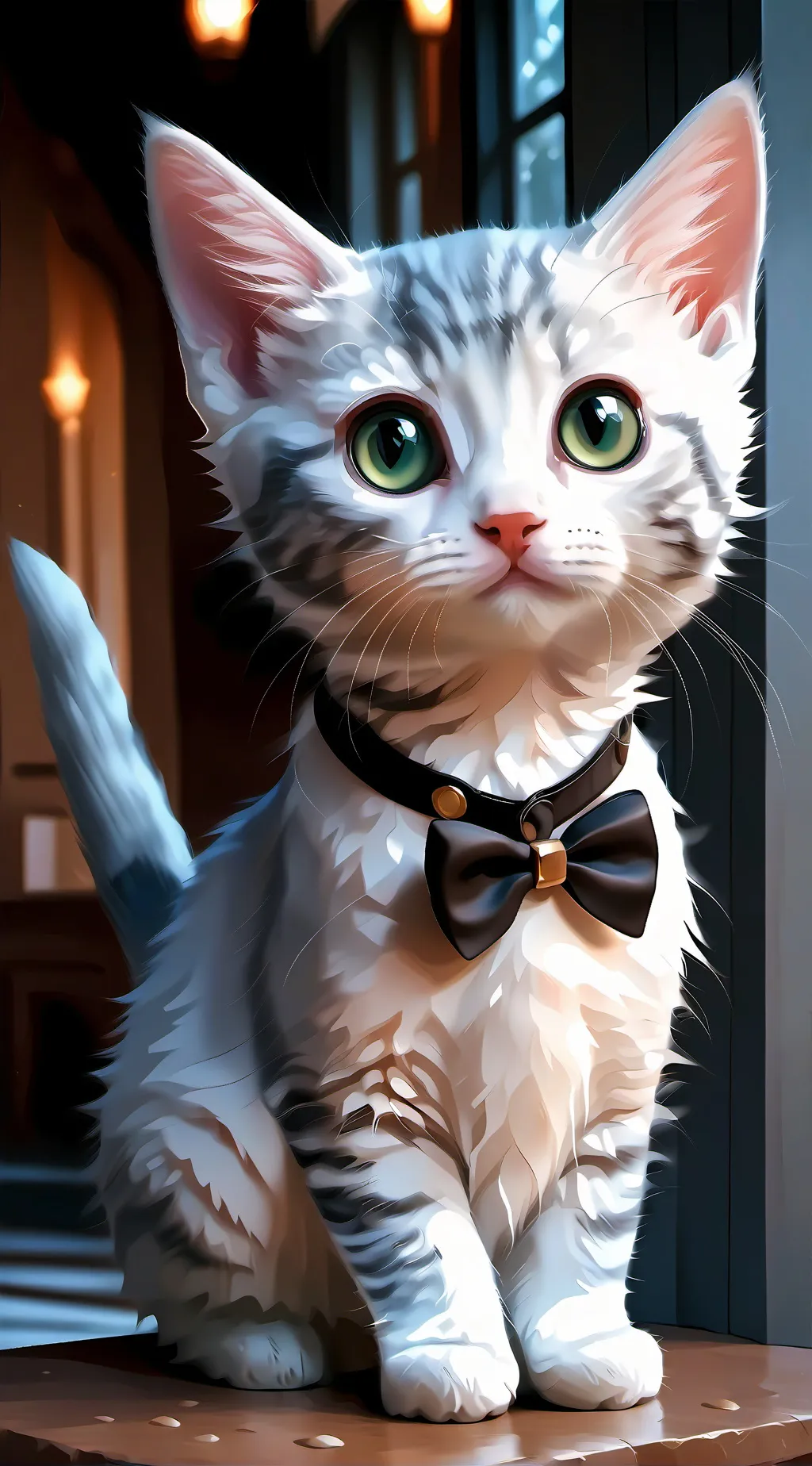 ai character: kitten  background