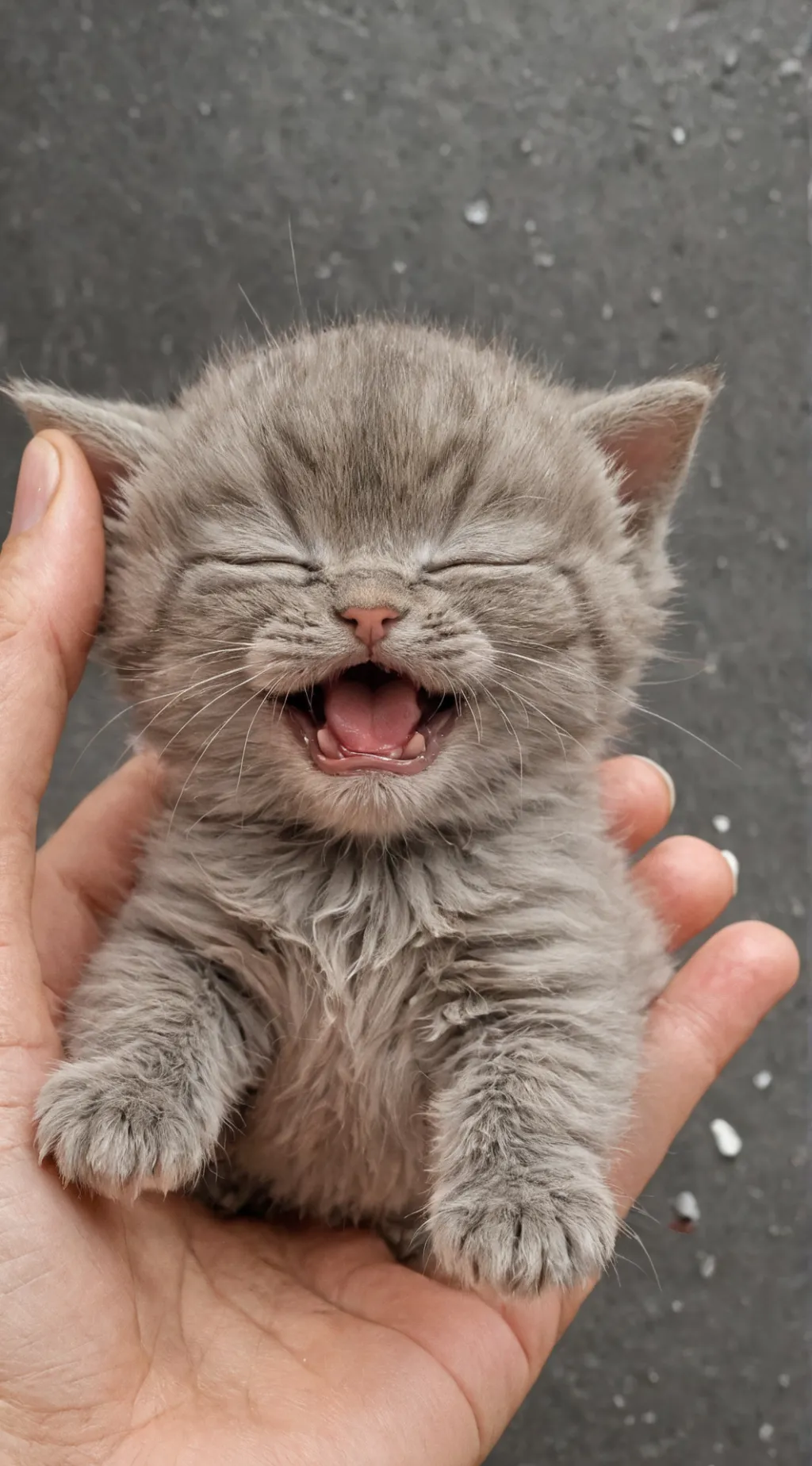 ai character: crying baby cat background