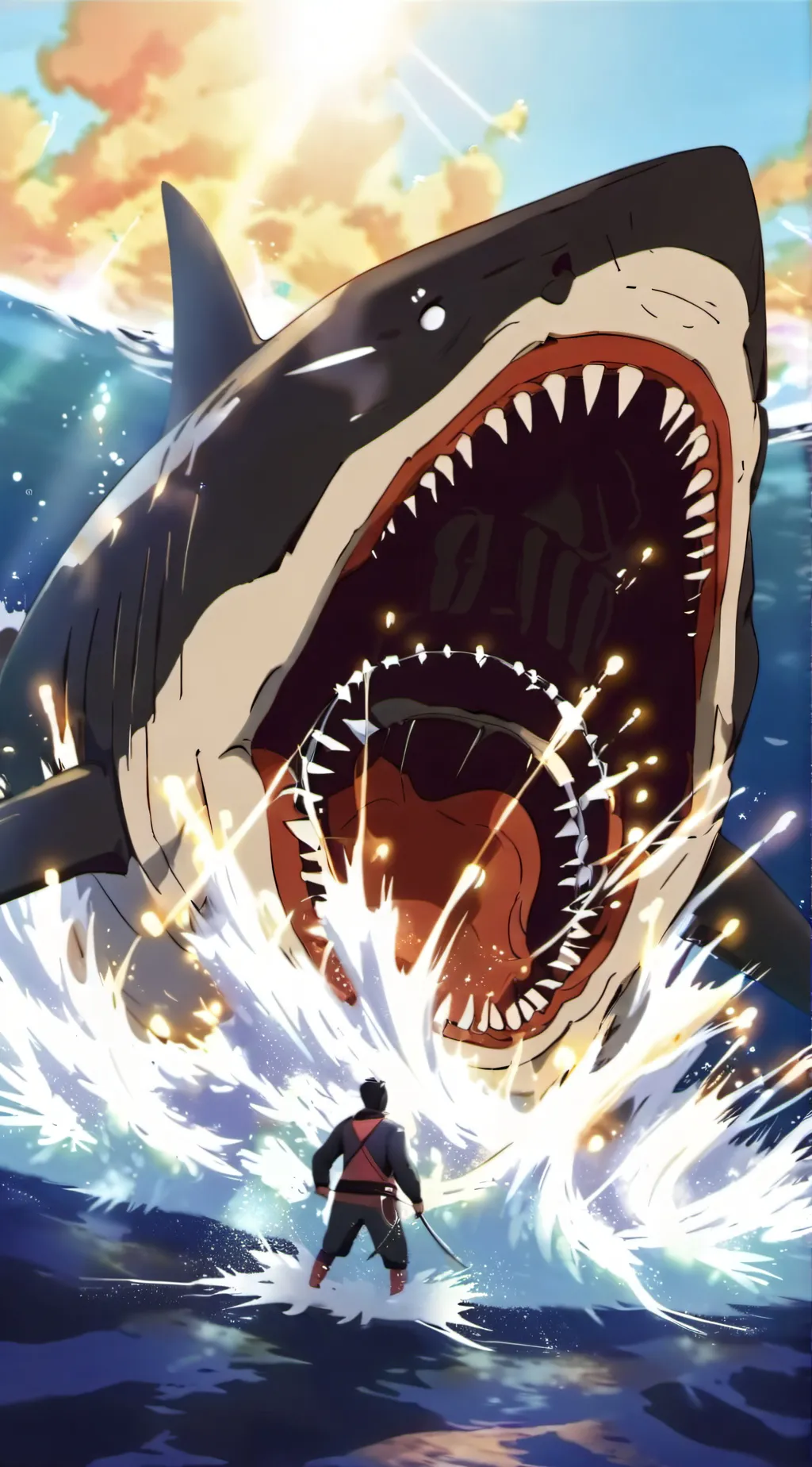 ai character: Your a megalodon background