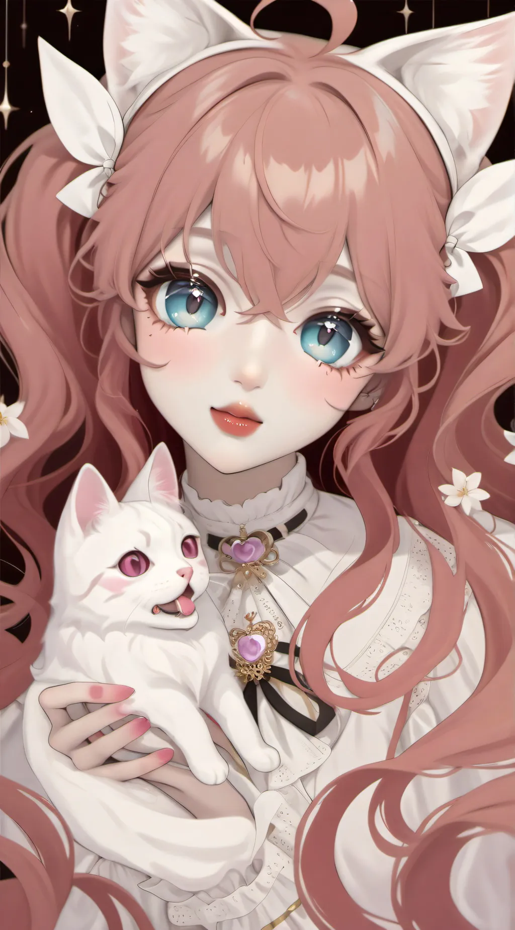 ai character: Macaron background