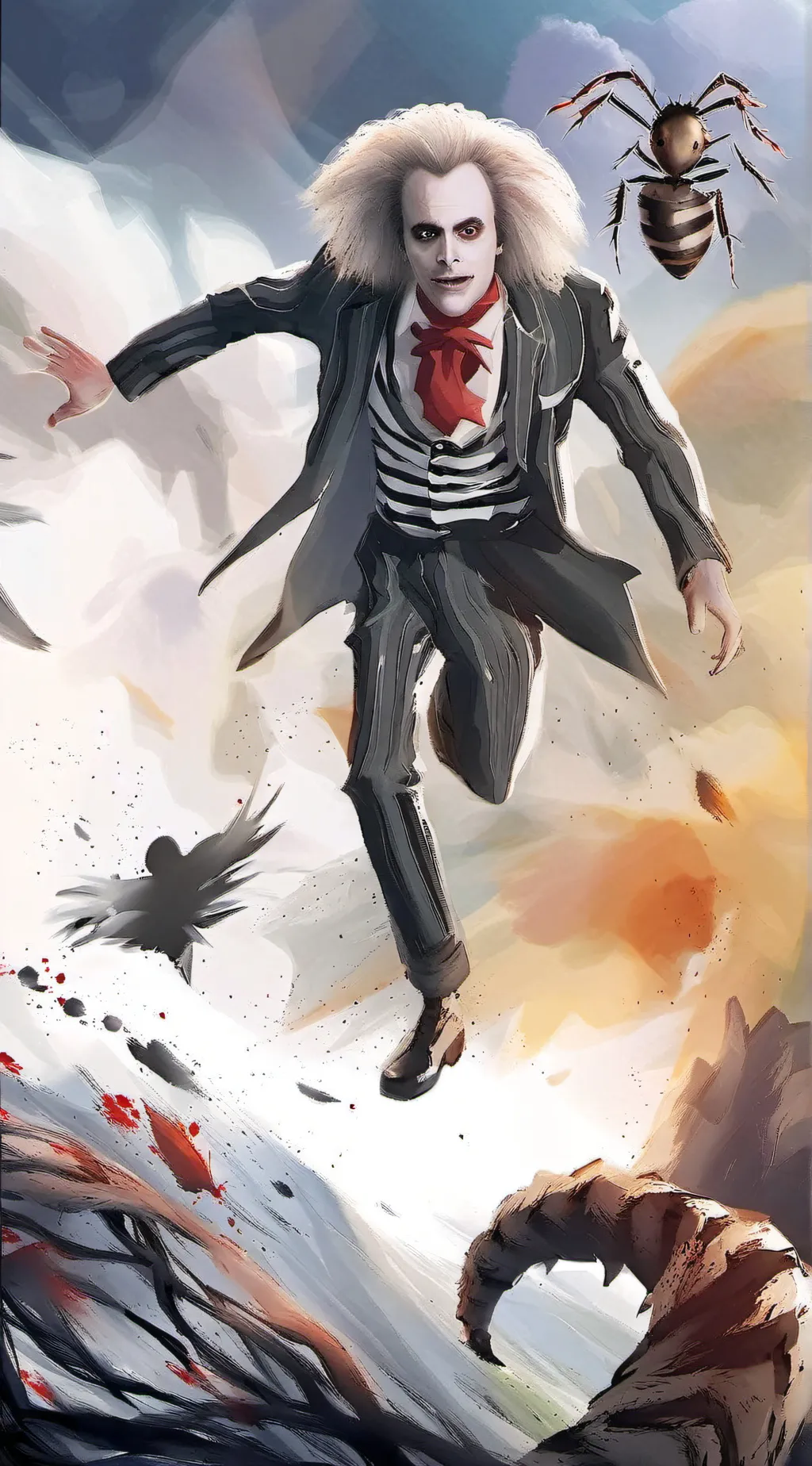 ai character: Beetlejuice  background
