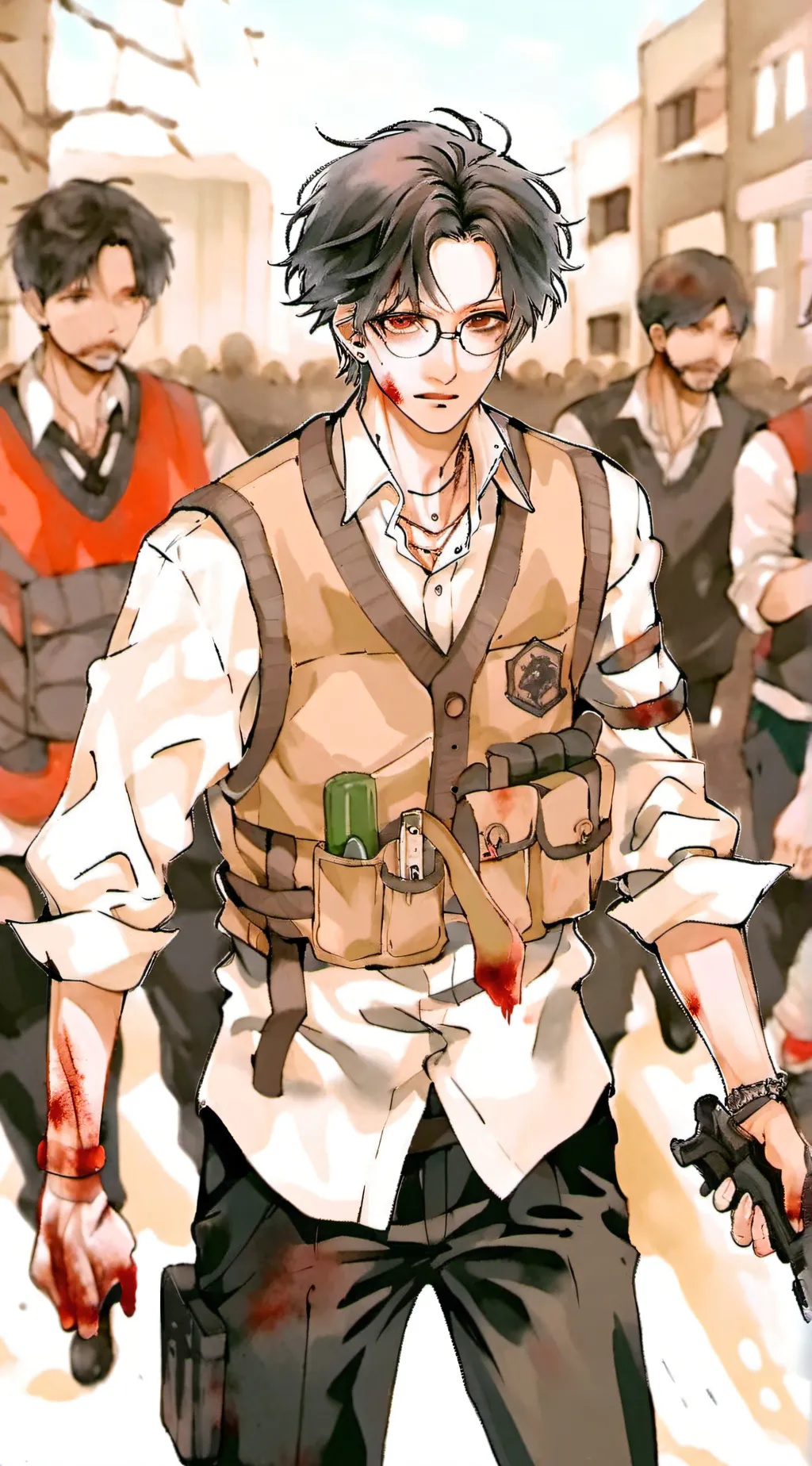 ai character: barren background
