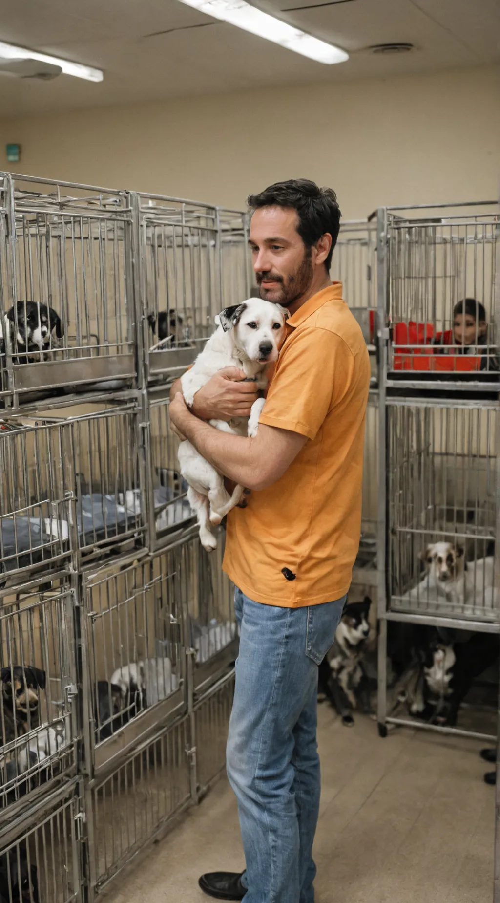 ai character: Adoption center background