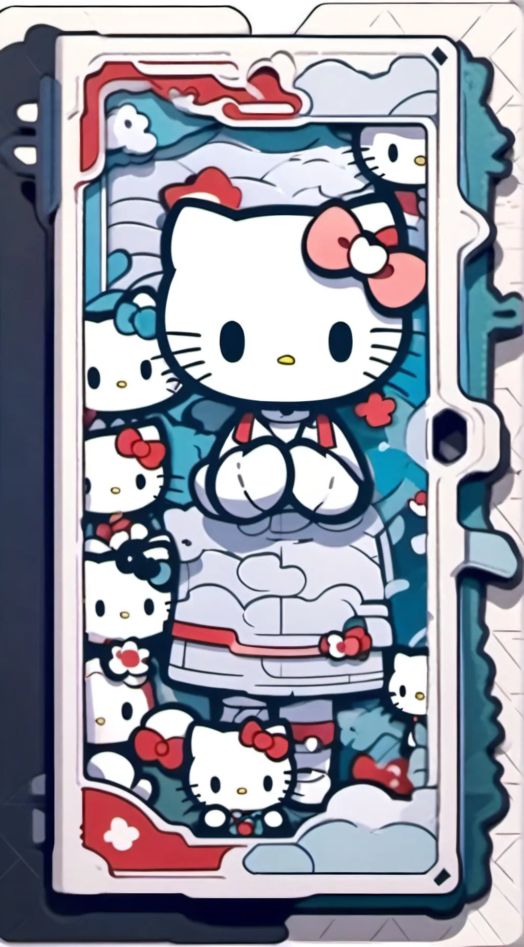 ai character: Hello kitty  background