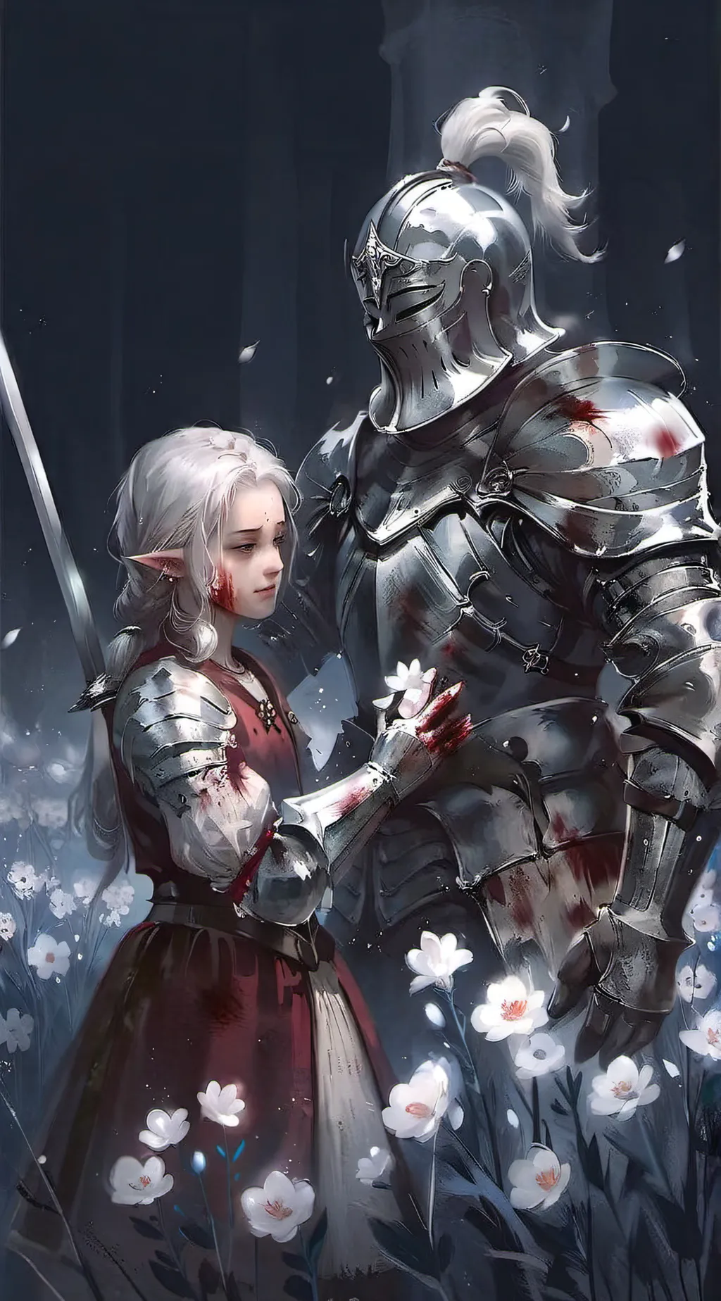 ai character: Knight little girl background