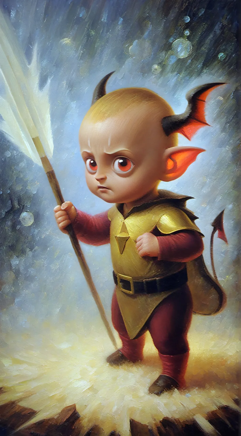ai character: baby in yellow  background
