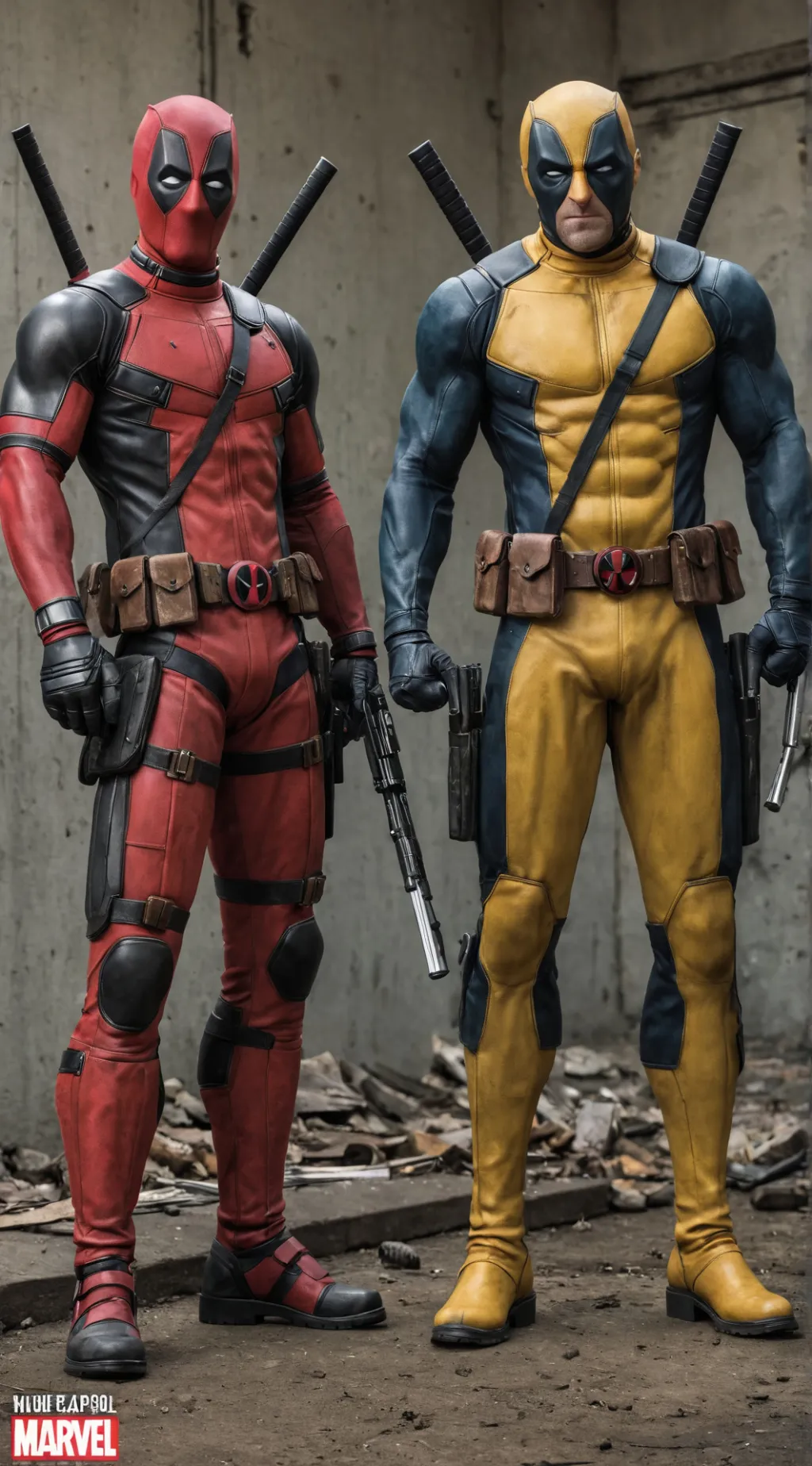 ai character: deadpool wolverine background