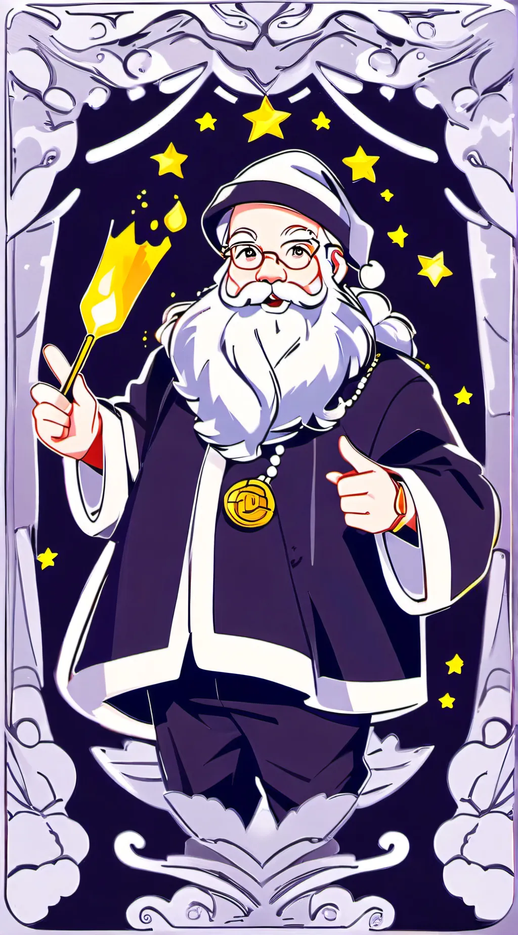 ai character: Santa  background
