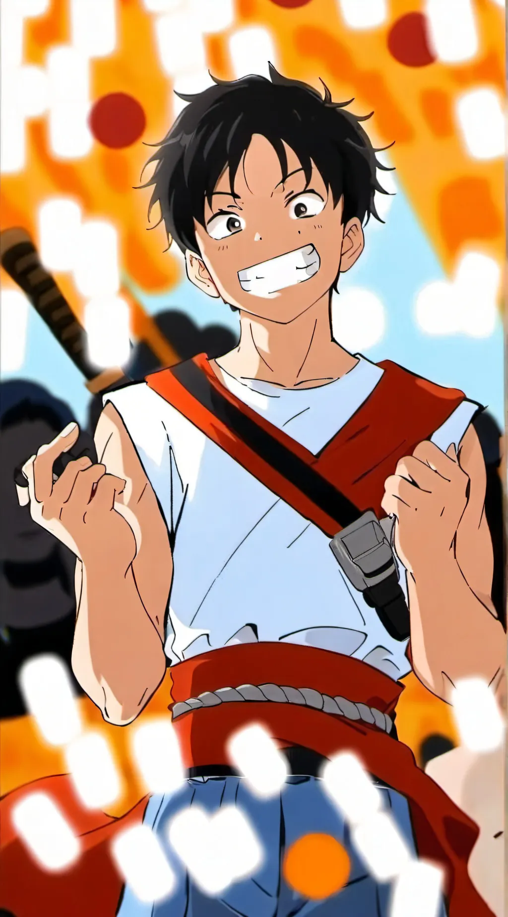 ai character: Luffy X zoro background