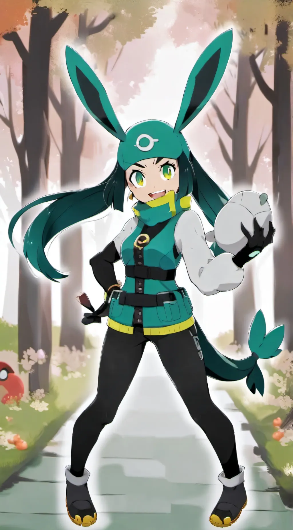 ai character: Ogerpon (Gijinka) background