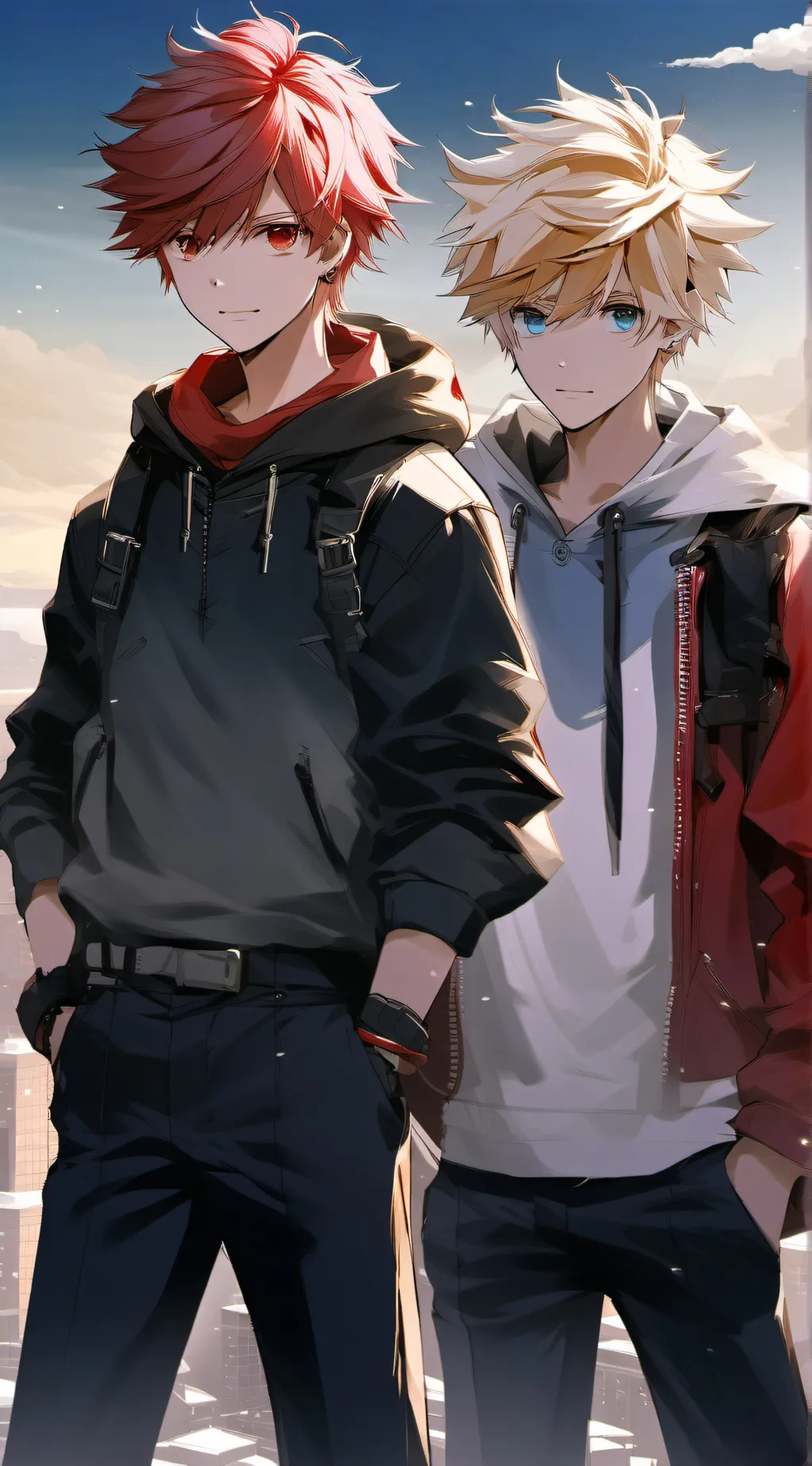 ai character: Todoroki n' Bakugo background