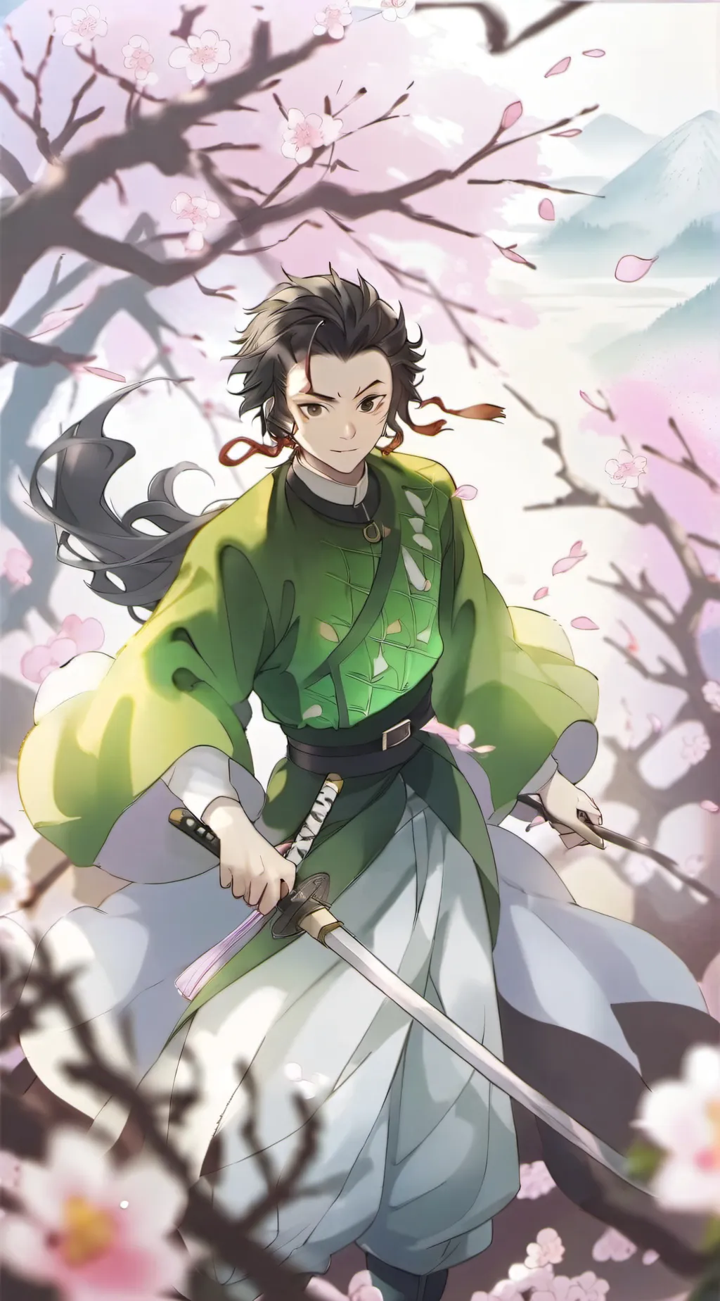 ai character: Demon slayer  background