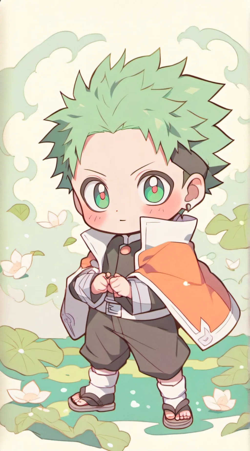 ai character: Zoro  background