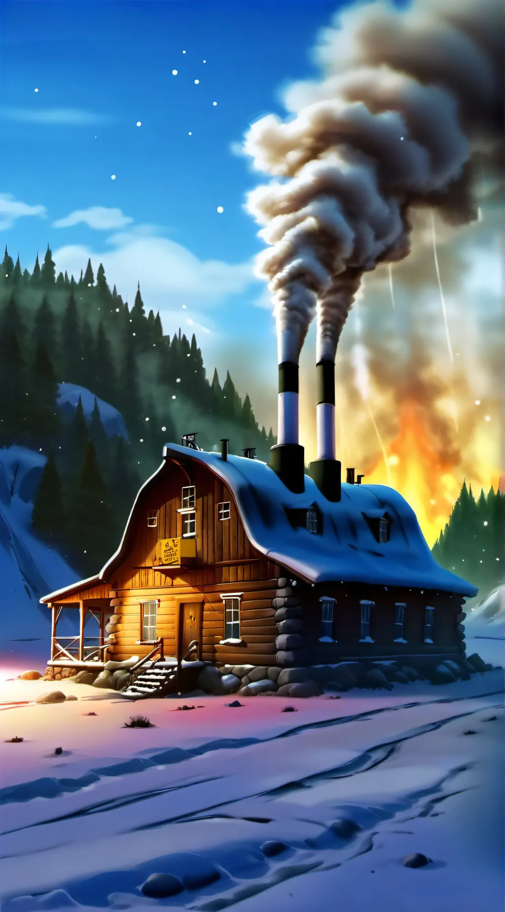 ai character: Decaying Winter background
