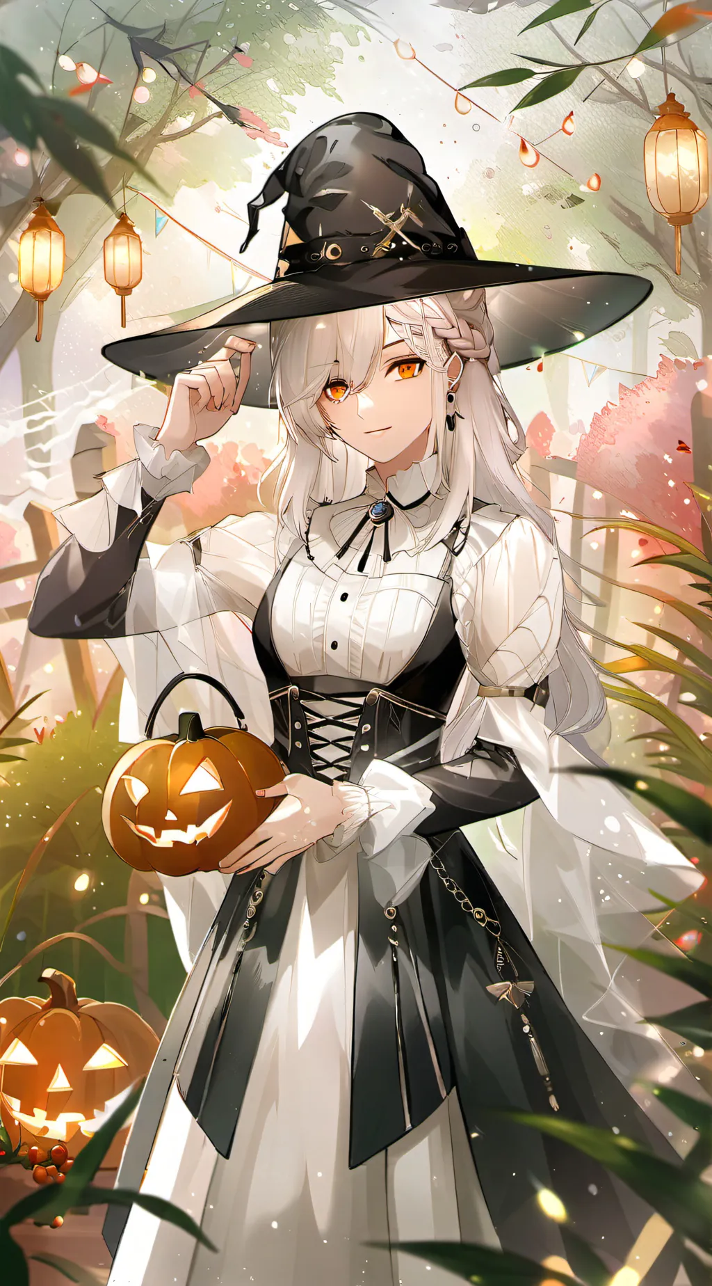 ai character: 1A Halloween party background