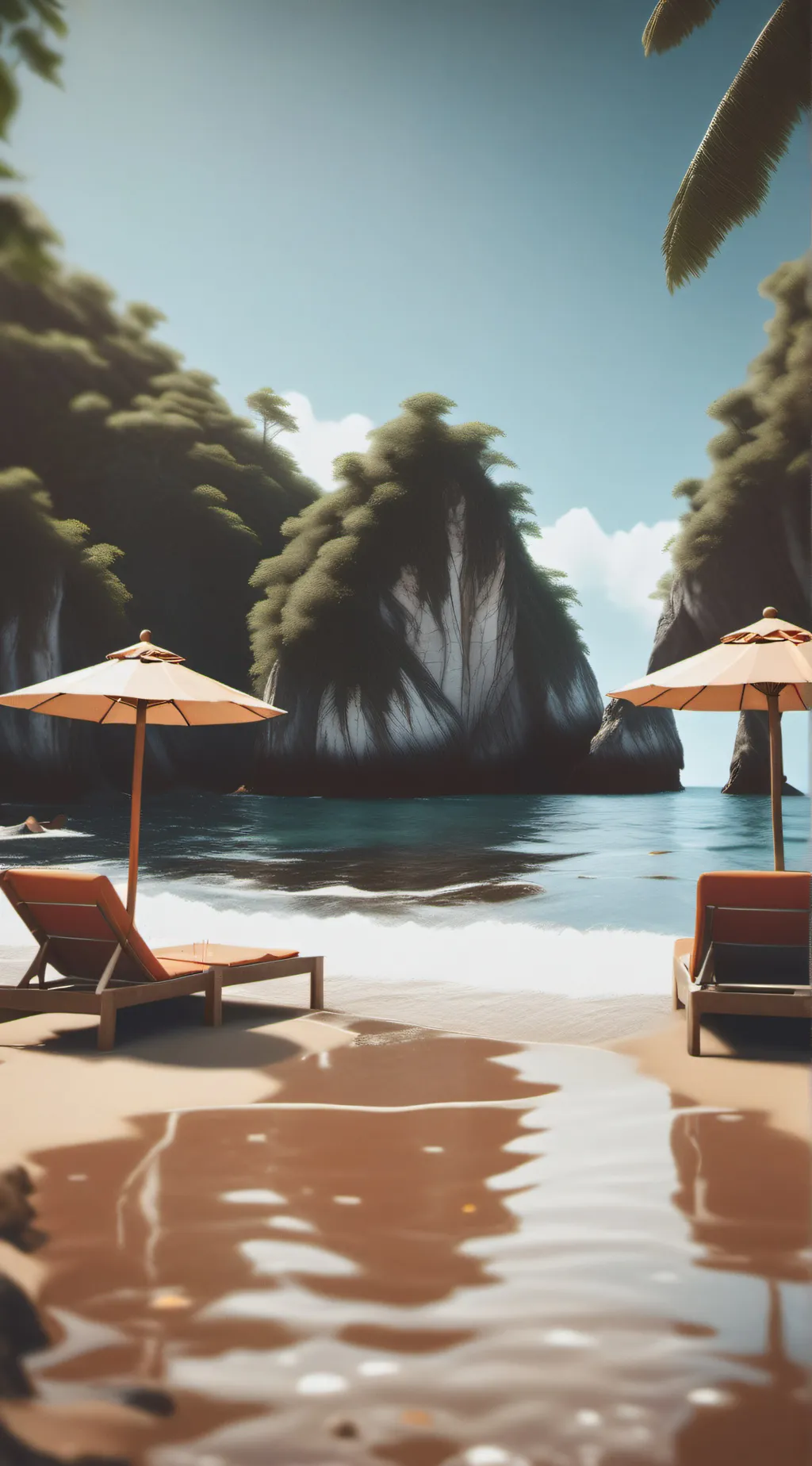ai character: Beach. background