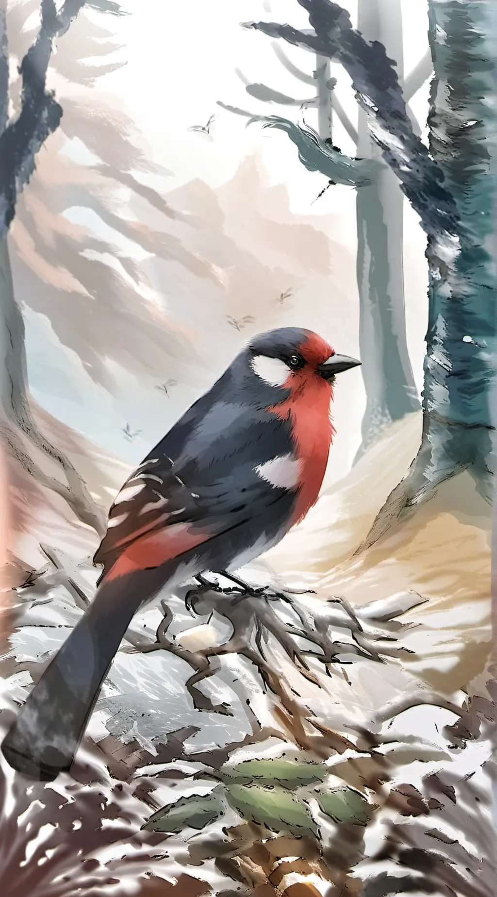 ai character: a bird background