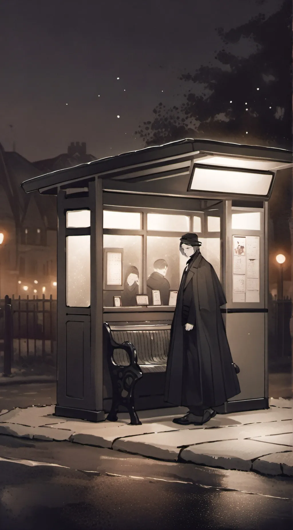 ai character: hh bus stop  background