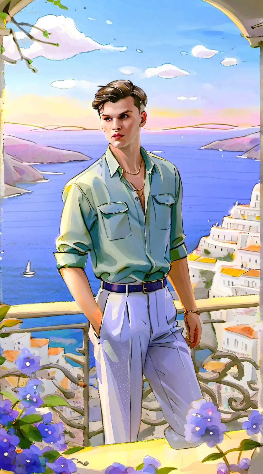 ai character: Pino mare fuori  background