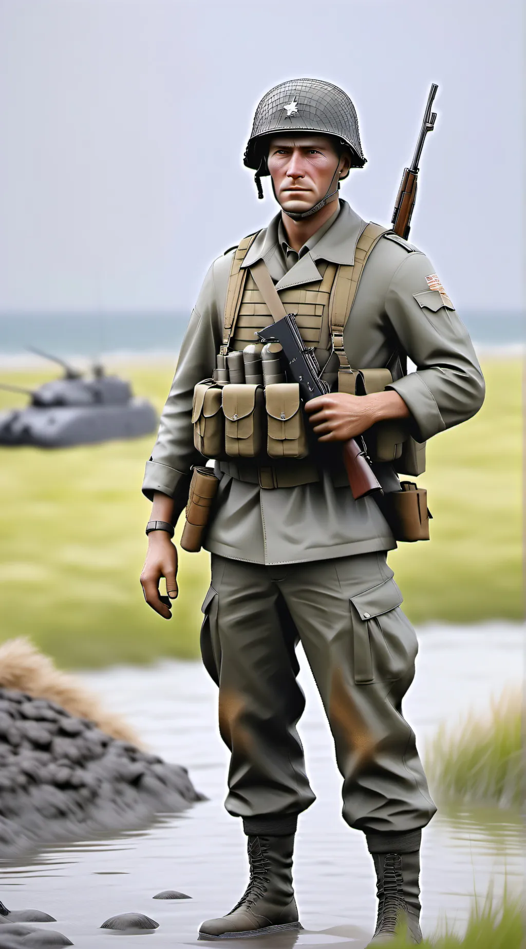 ai character: WW2 soldat background