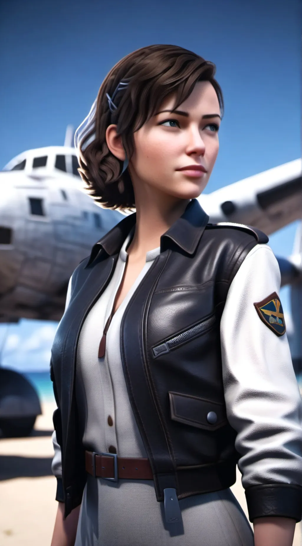 ai character: Amelia Earhart background