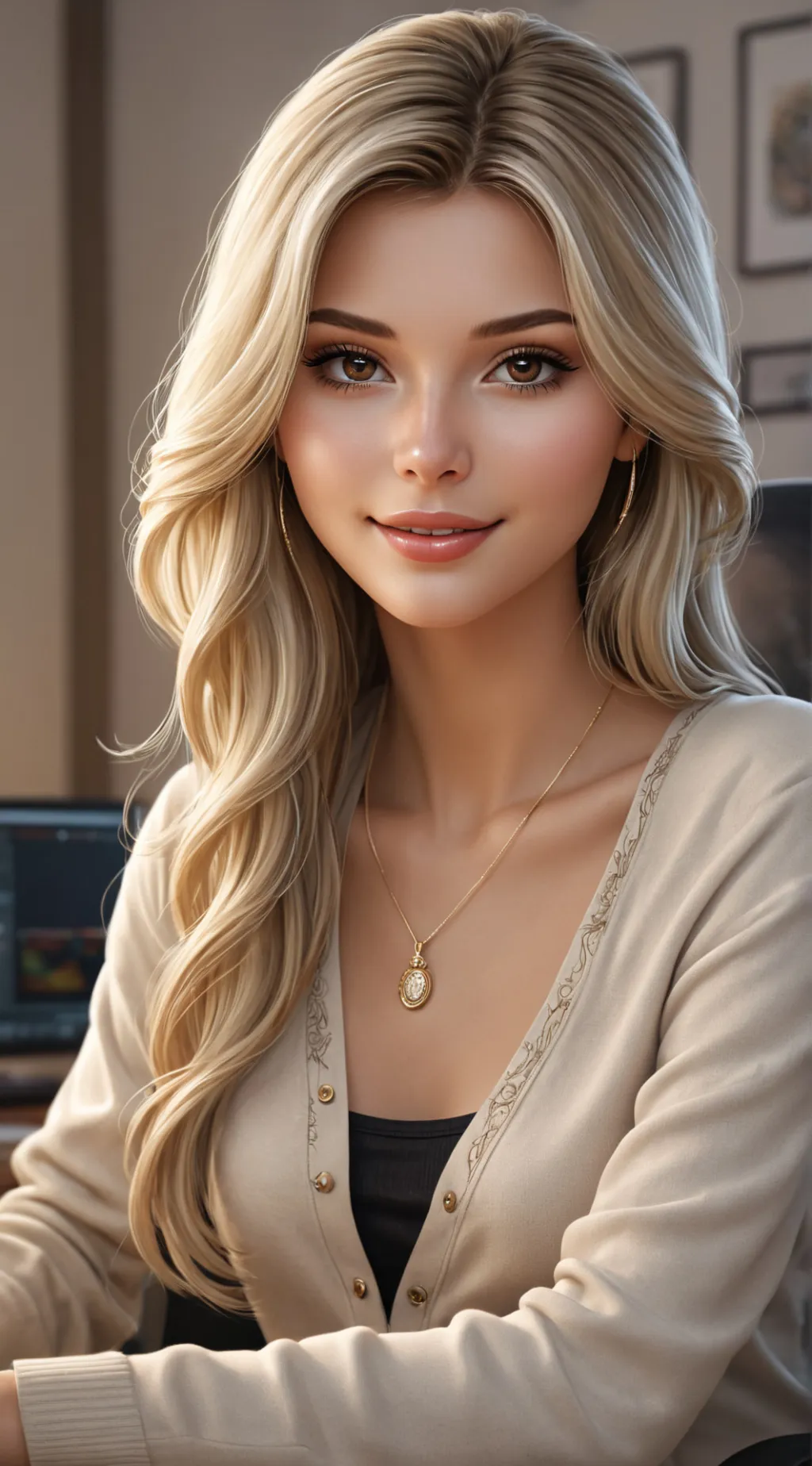ai character: Sandy background