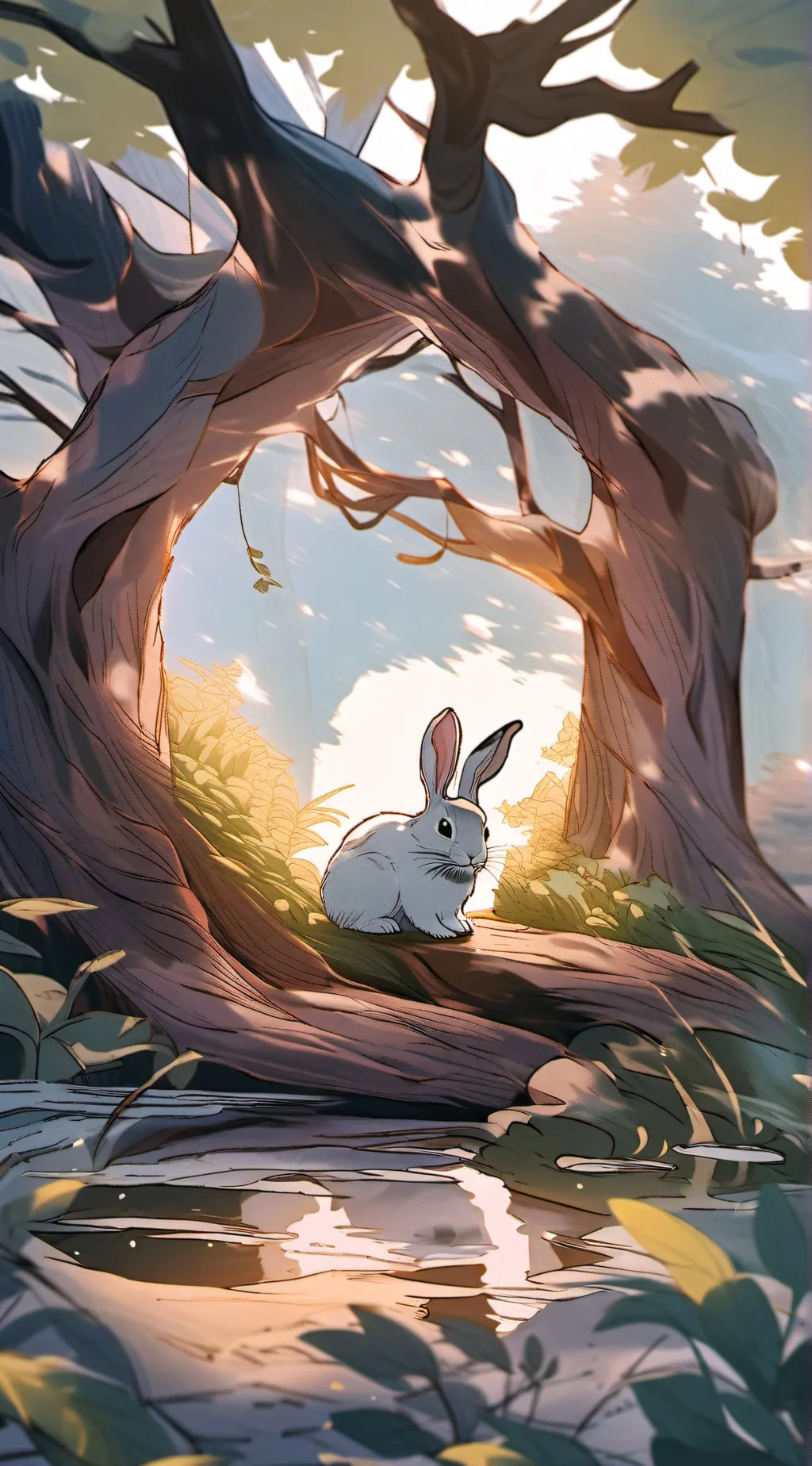 ai character: rabbit fields background