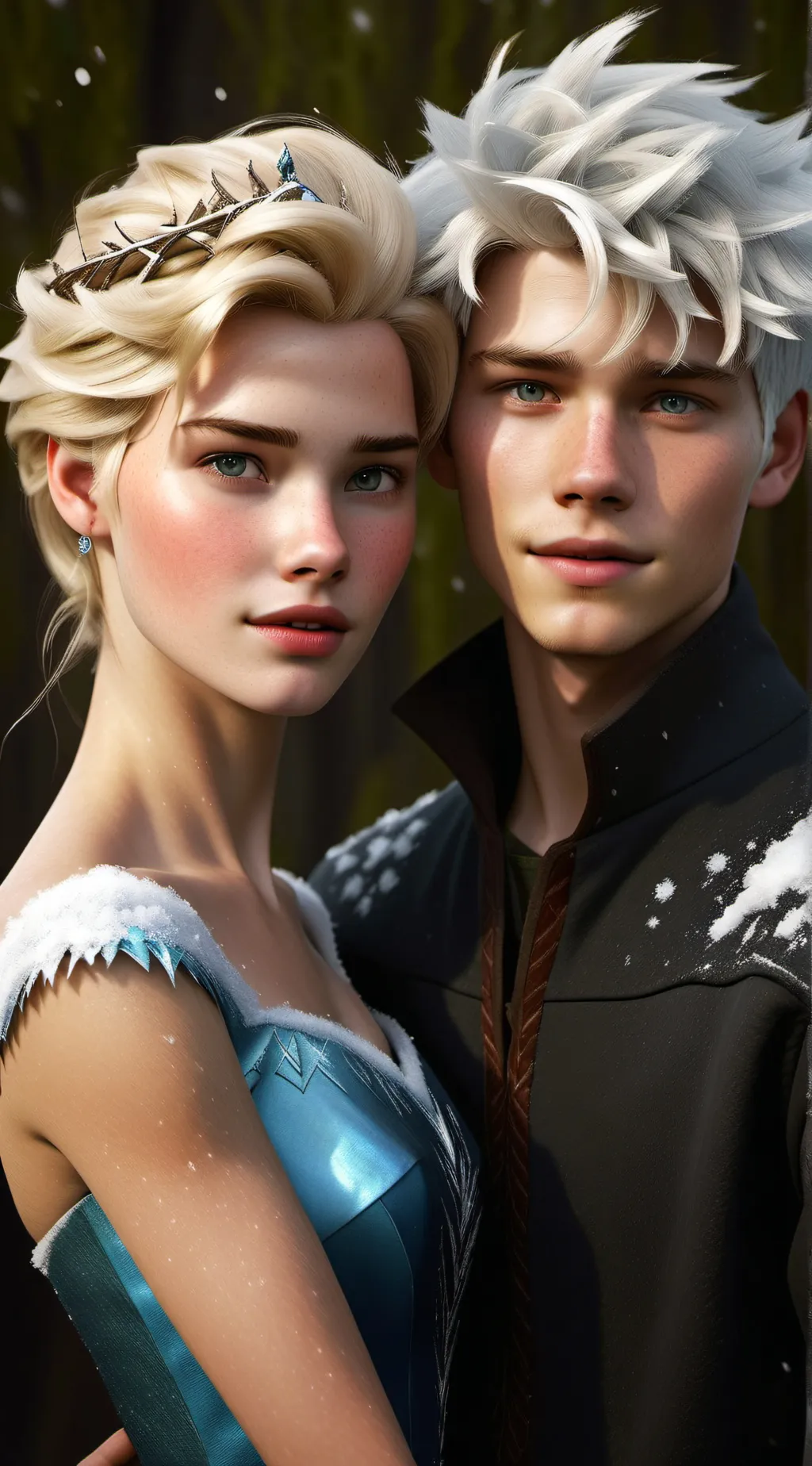 ai character: JackFrost and Elsa background