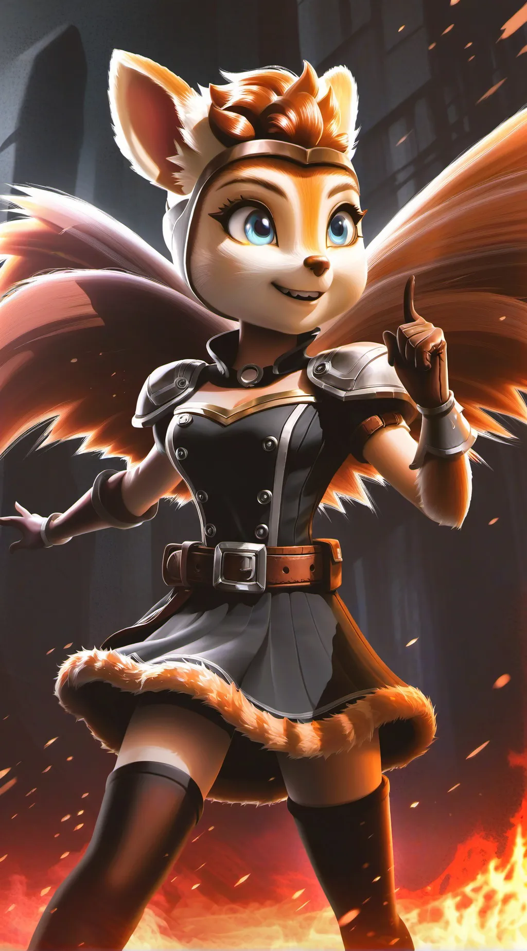 ai character: sally acorn (fixed background