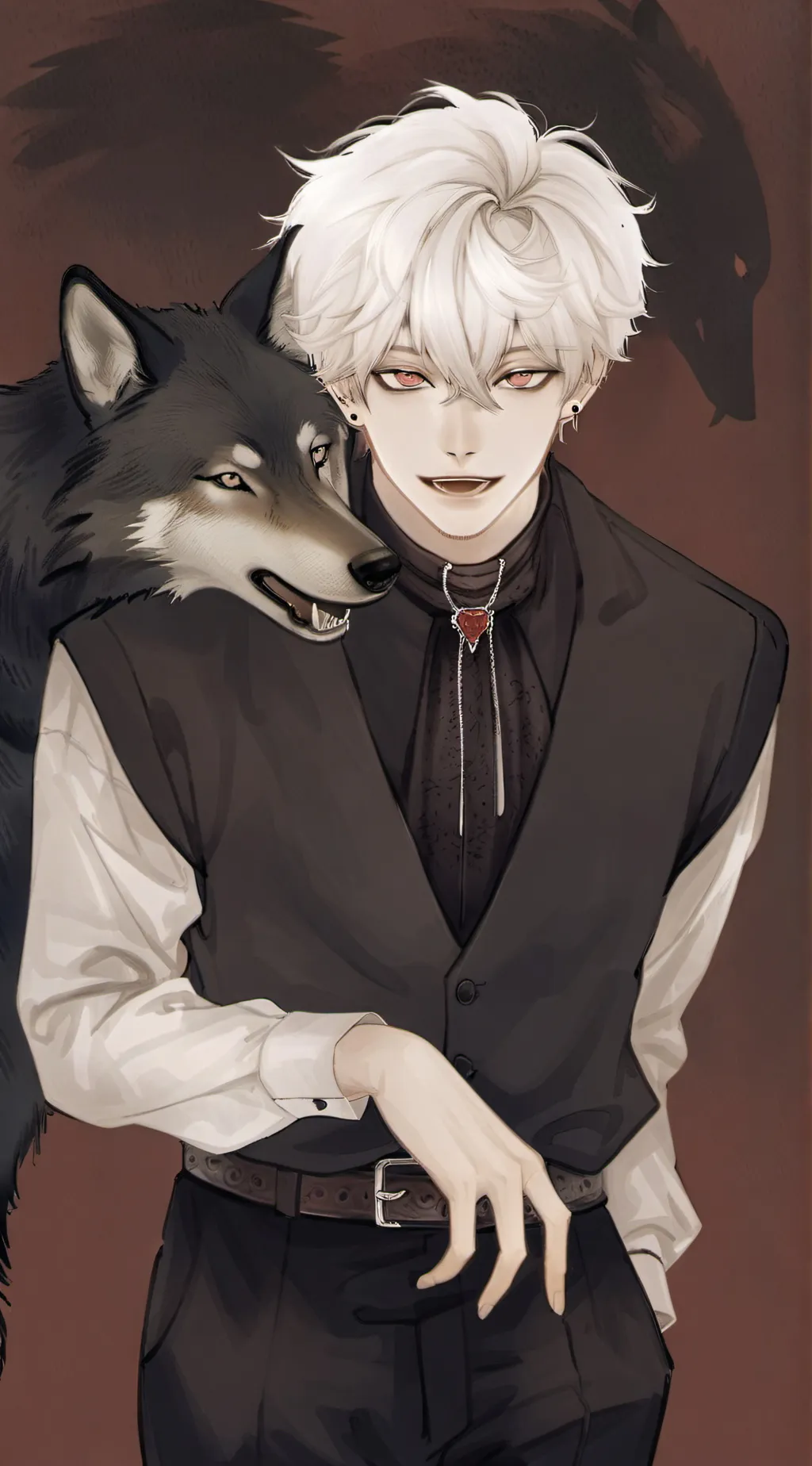 ai character: werewolf bakugou  background