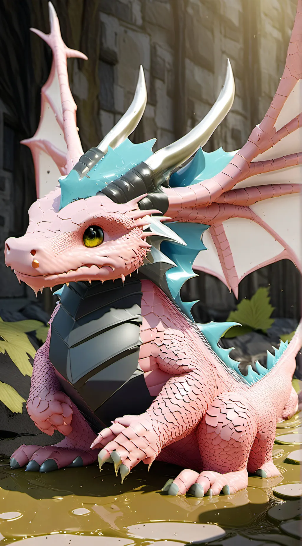 ai character: dragon heart goo background