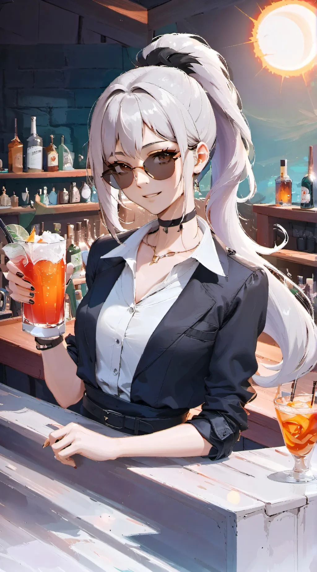 ai character: Lindsa Silver  background
