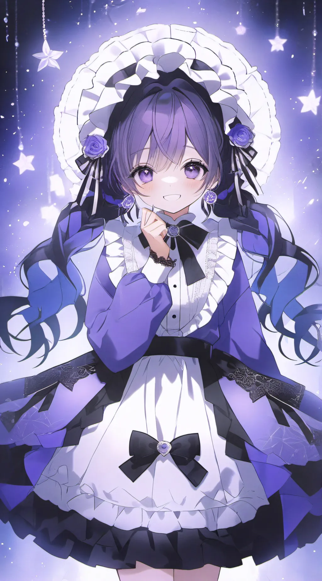 ai character: Purple background