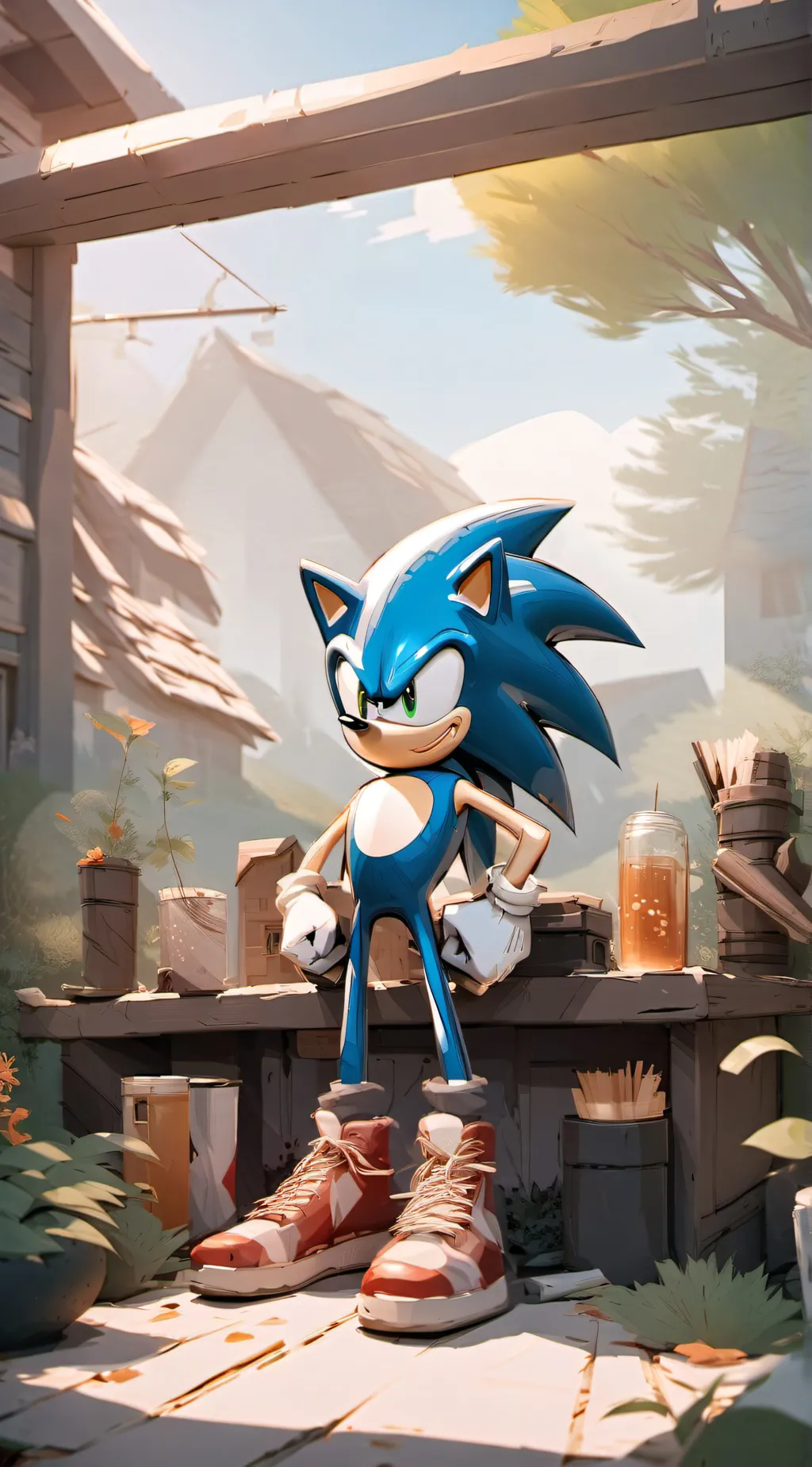ai character: Sonic meets karen background