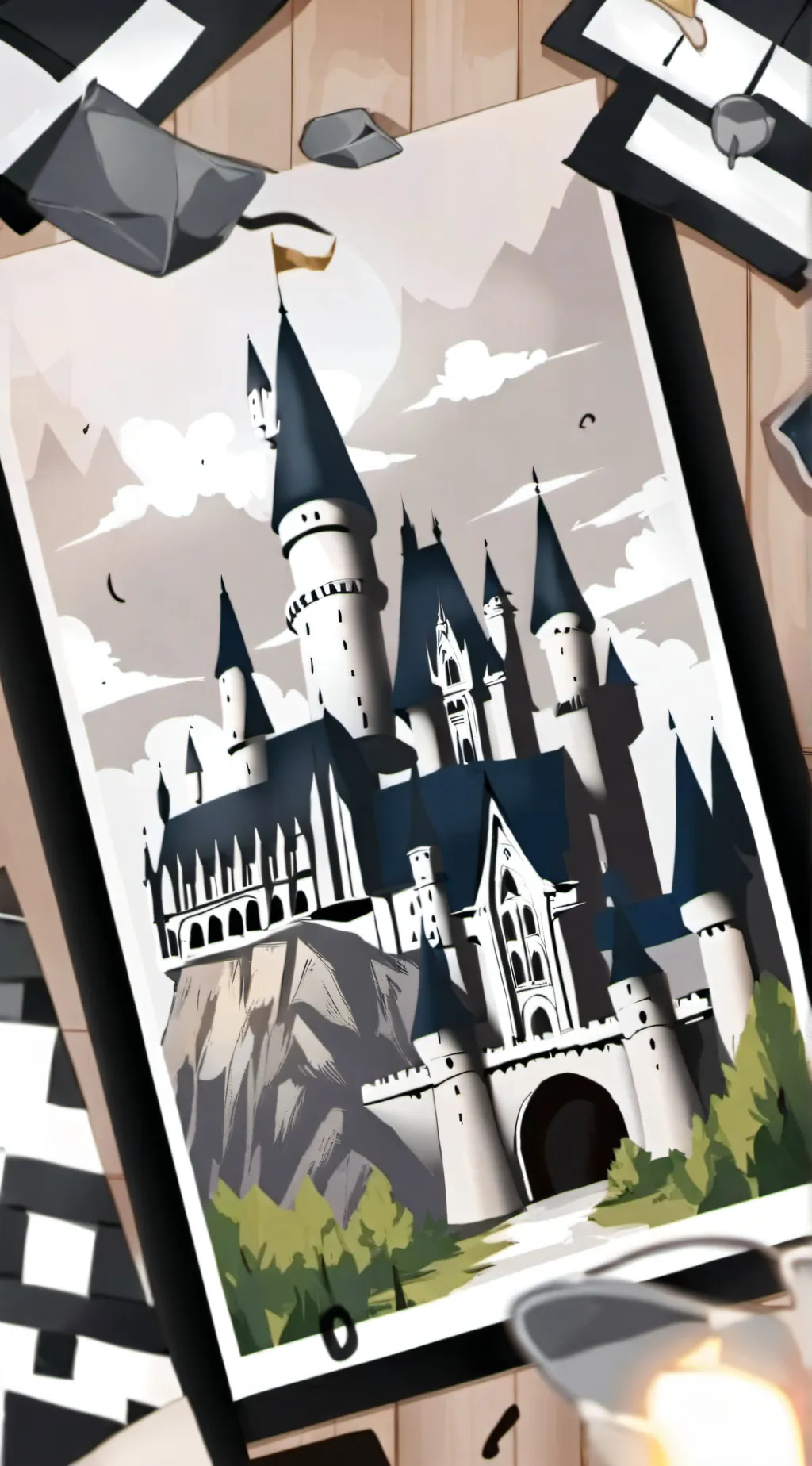 ai character: Hogwarts tick tock background