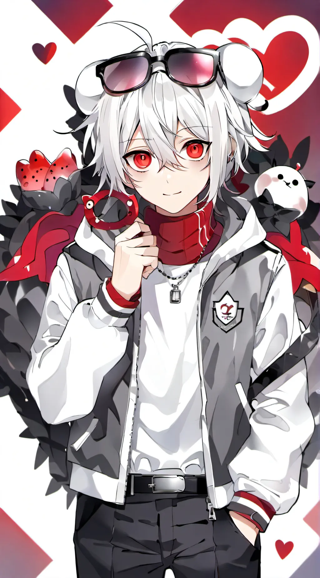 ai character: red×violet background