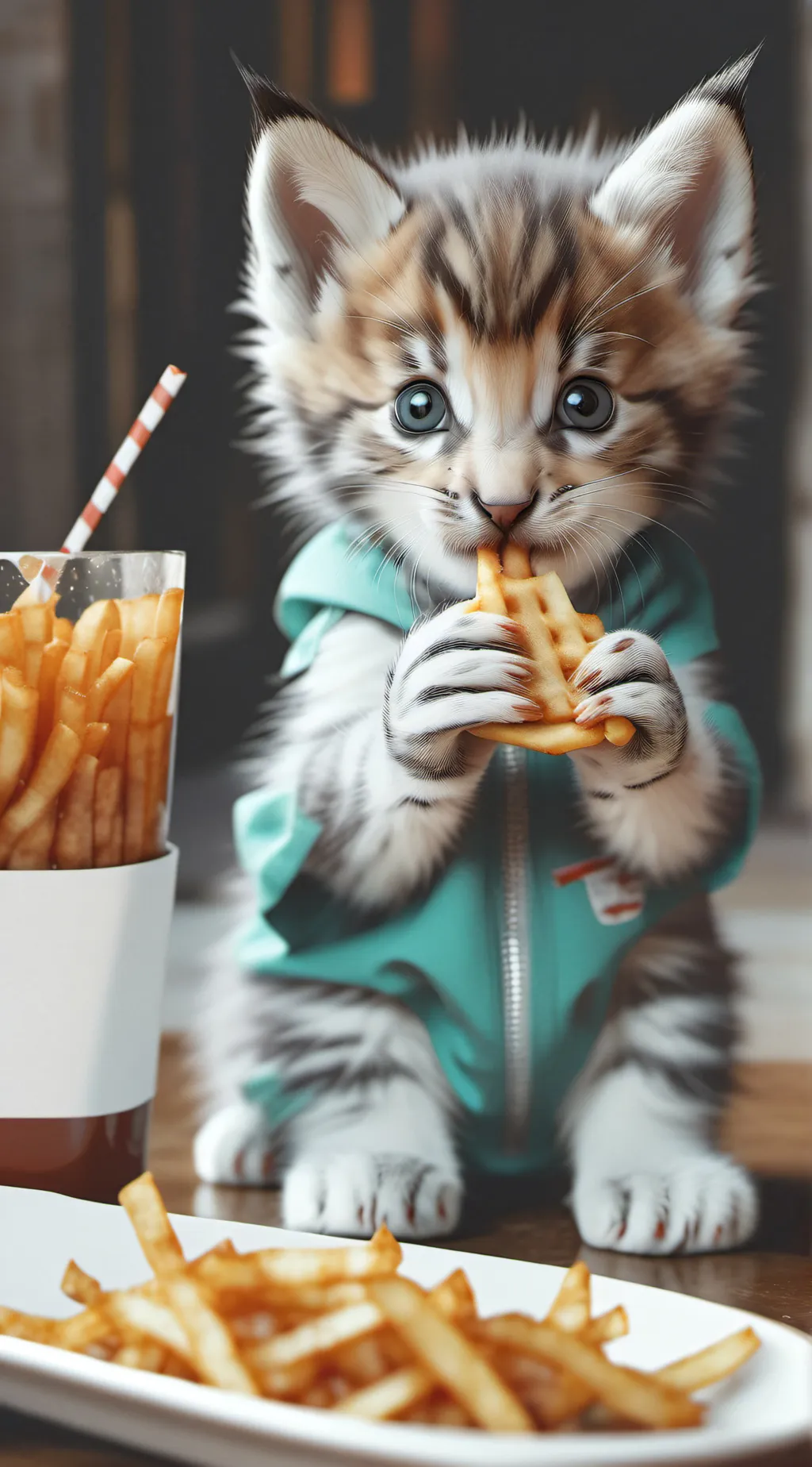 ai character: Eating your fries background